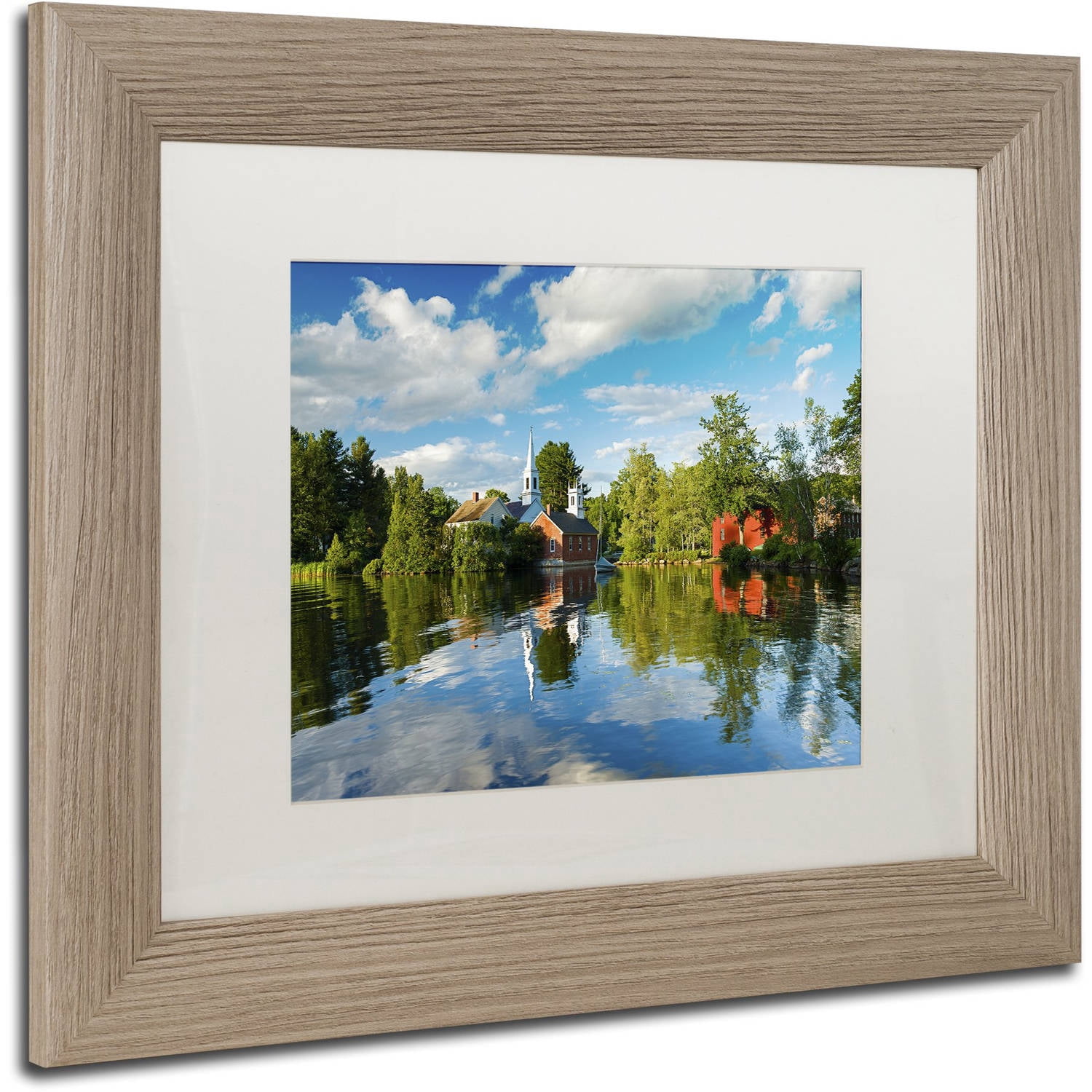 Trademark Fine Art "Old Town Reflection" Canvas Art by Michael Blanchette Photography White Matte, Birch Frame