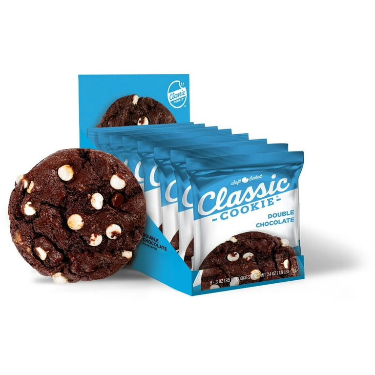 Classic Cookie Soft Baked Cookies, 8 Individually Wrapped Cookies Per Box  (Double Chocolate, 4 Boxes)
