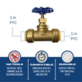 thumbnail image 4 of 2 Pcs XFITTING 1 Inch Push Fit Stop Valve with Drain, 4 of 4