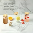 thumbnail image 5 of 16oz 6Pcs Glass Cups with Lids and Straws, Glass Tumbler Set for Home or Office, Clear Can-Shaped Drinkware for Camping, 5 of 14