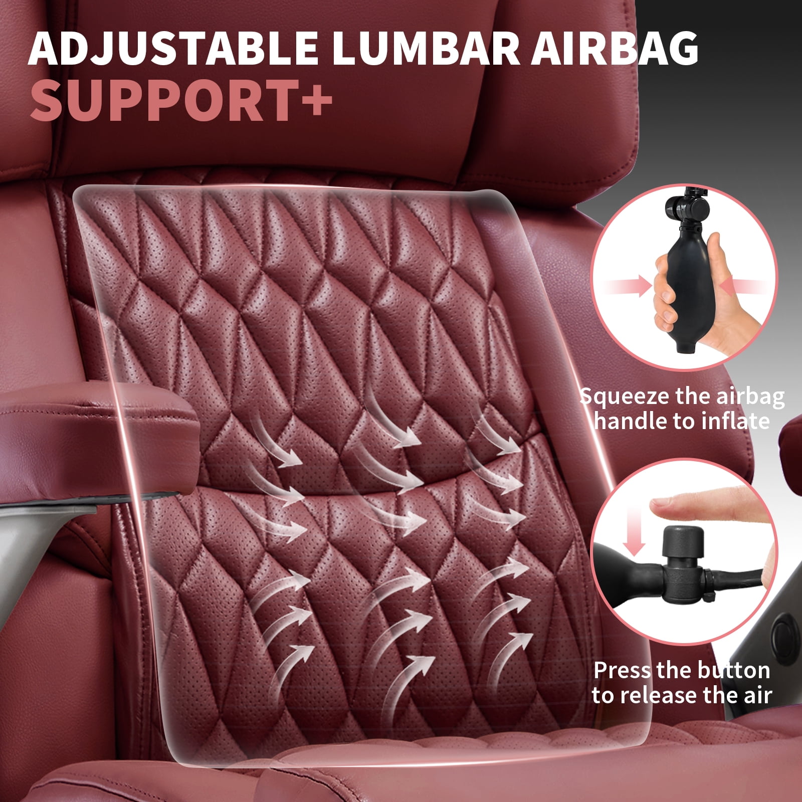 Big and Tall Office Chair 700lbs, High Back Executive Desk Chair with Adjustable 3D Arms&Lumbar Support for Back Pain, Heavy Duty Computer Chair with Strong Mental Base&Dual Rubber Wheels