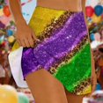 thumbnail image 2 of Sparkly Sequin Print Casual Elastic Waist Double Layer Athletic Skirt For Festival And Dance, 2 of 6