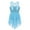 Light Blue, variant on Hansber Kids Girls Sequins Criss-Cross Back Irregular Hem Ballet Modern Lyrical Dance Dress Pink 6