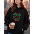 thumbnail image 4 of Yuletide Christmas Hoodie for Men Women, Holiday Pullover Hooded Sweatshirt, Cozy Cotton Poly Blend, Festive Winter Outfit, 4 of 5