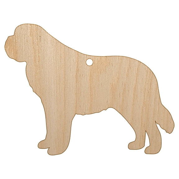 St Bernard Saint Dog Solid Wood Holiday Christmas Tree Ornament Unfinished DIY Pre-Drilled Craft