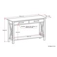 thumbnail image 4 of Kitchener Farmhouse Grey Solid Wood Console Sofa Table | 47.4" W x 15.75" D x 29" H | 2 Drawers, Bottom Shelf | Brushed Nickel Pulls | Living Room, Entryway Accent, 4 of 5