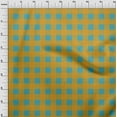 thumbnail image 3 of oneOone Cotton Silk Teal Blue Fabric Gingham Check Quilting Supplies Print Sewing Fabric By The Yard 42 Inches Wide, 3 of 4