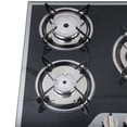 thumbnail image 4 of 5 Burners Gas Hobs Built-in Kitchen Cooker Stove Cooktop LPG/NG Gas Black Major Appliances Built In LPG Gas Stove 5 Burners Stainless Steel Gas Cooktop 30.3 Inch Glass Ceramic Gas Cooker, 4 of 5