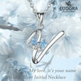 thumbnail image 6 of EUDORA Sterling Silver V Initial Necklaces with Blue Butterfly, Script Letter Alphabet Pendant Jewelry Gift for Women, Sister, 18 inch Chain, 6 of 10