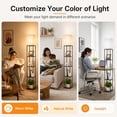 thumbnail image 4 of DAYBETTER 69”Floor Lamp With Shelves, 3 Color Temperature Corner Display Bookshelf Lamp, 9W LED Bulb Include, Black Shelf Floor Lamp for Living Room, Bedroom, Office, Corner, 4 of 7