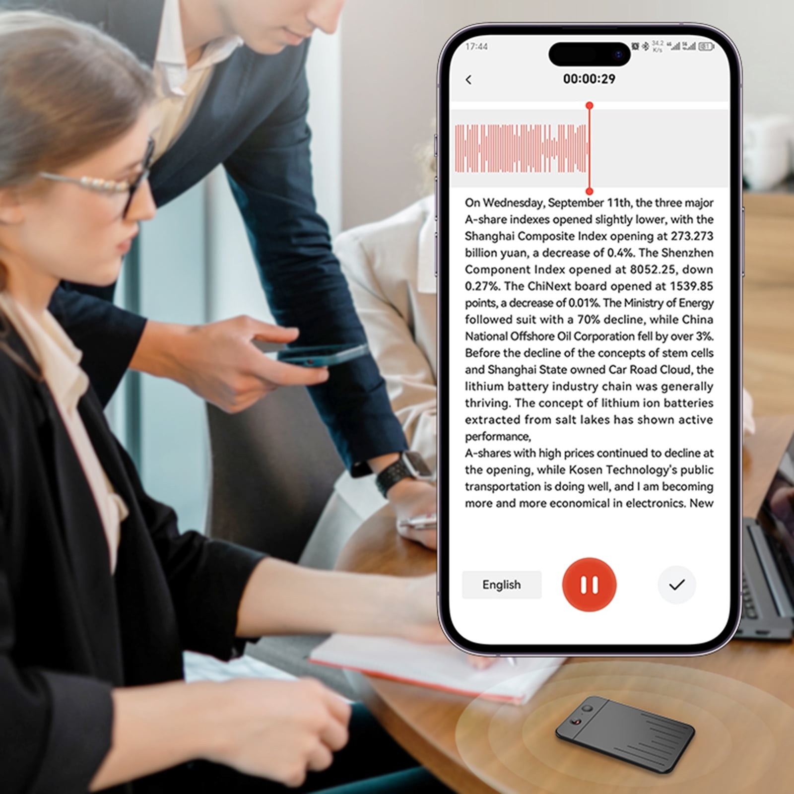 HUISZJ Audio Recorder, APP Control AI Notetaking Device Transcribe & Summarization with ChatGPT Sound Recorder, AI Voice Recorder (32GB)
