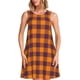 thumbnail image 1 of Easygdp Fall Buffalo Plaid para Vestido Transpirable de Mujer, Vestido Suelto de Manga Corta con Pliegues y Bolsillos para el Verano, 1 of 7