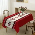 thumbnail image 3 of Christmas Snowman Santa Claus Tablecloth Winter Wedding Party Decor Xmas Tree Snow Rectangle Table Covers Christmas Decorations, 3 of 6