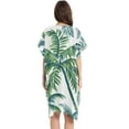 thumbnail image 3 of Vector Seamless Tropical Pattern with Palm Tree and Leaves Women Swimsuit Cover up V Neck Beach Dress Short Sleeve Vacation Outfits Swimwear, 3 of 7