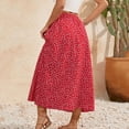 thumbnail image 5 of Lenago Skirts for Women Casual Summer Side Slit Button Print Elastic Waist Skirt, 5 of 9