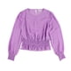 thumbnail image 1 of bar III Blusa sin mangas con fruncido para mujer, Púrpura, pequeña, 1 of 2