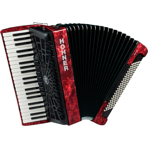 Hohner Bravo III 120 Accordion With Black Bellows Red