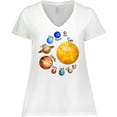 thumbnail image 3 of Inktastic Sun and Planets- Yes, and Pluto Women's Plus Size V-Neck T-Shirt, 3 of 5