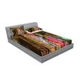 thumbnail image 2 of Ambesonne Colorful Fitted Sheet & Pillow Sham Set, Geologic Cistern Rain, Full, Multicolor, 2 of 2