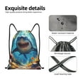 thumbnail image 4 of Gaeub Colorful Underwater Shark Drawstring Backpack Bag Sport Gym Sackpack Heavy Duty String Backpack for Men Women-Medium, 4 of 6