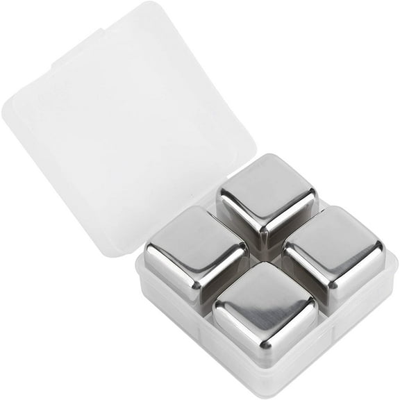 Reusable Whiskey Stones, Stainless Steel Ice Cubes Metal Chilling Stones Small Whiskey Rocks Stones for Cocktails, Whiskey Lovers(S)