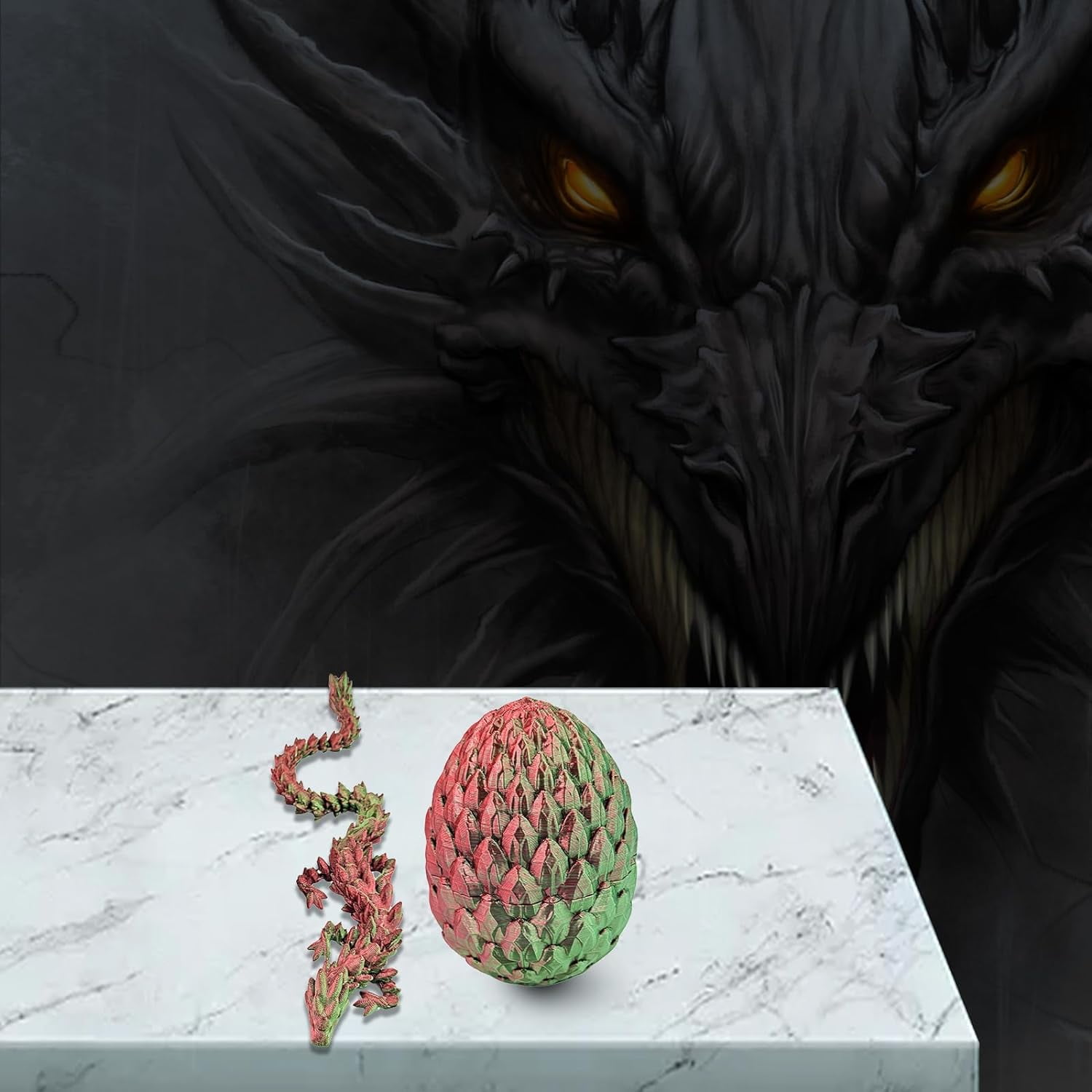 Home Office Desk Decor3D Printed Dragon Egg Crystal 3D Dragon Fidget Toys for Adult Articulated Dragon Egg Surprise Dragon Gifts