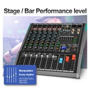 6 Channel Sound Mixer Audio Mixing Console USB Record Computer 48V Phantom Power Delay Repaeat 99 Effect