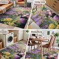 thumbnail image 5 of 3'x5' Rug for Living Room Bedroom, Spring Flower Washable Area Rugs Non-Slip Carpet Mats, Garden Blossom Fantasy Floral Pastoral Oil Painting Indoor Low Pile Area Rug Runner for Kitchen, Mudroom, 5 of 8
