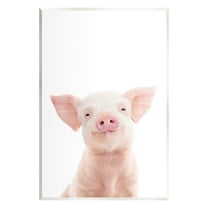 Stupell Industries Smiling Pink Pig Animals & Insects Painting Unframed Art Print Wall Art, 13 x 19