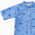 thumbnail image 5 of TOWED22 Toddler Baby Boy Swimsuit Shark/Turtle Short Sleeve One Piece Rash Guard Zip-up Bathing Suit Sunsuit Beachwear Dark Blue,12-18 M, 5 of 5