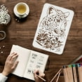 thumbnail image 3 of 4 Pcs Cheetah Leopard Print Stencils A4 Size 11.7x8.3 inch Flower Panther Pattern Stencil Reusable DIY Animal Template for Painting on Crafts Wood Fabric Wall Furniture Home Decor, 3 of 8