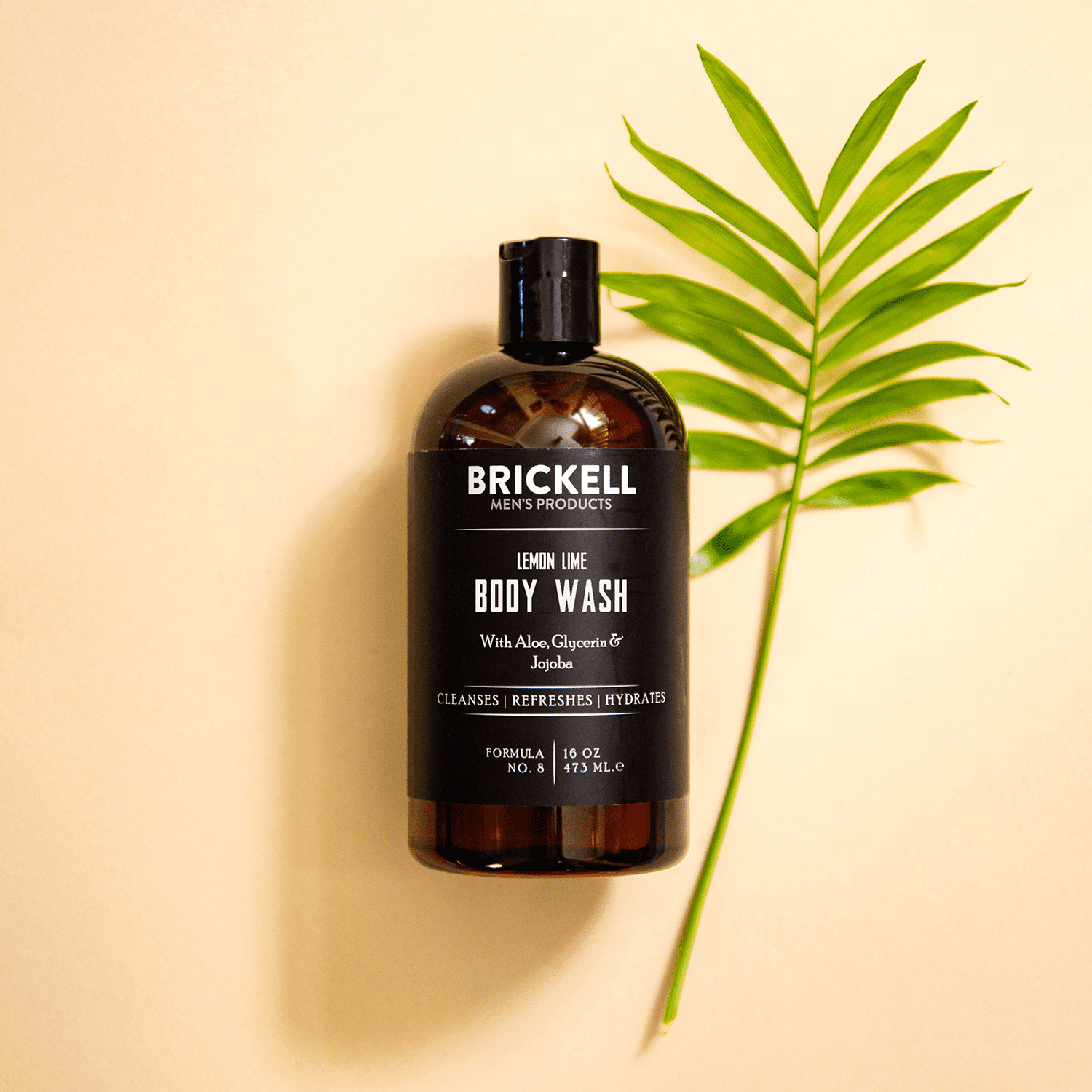 Brickell Men's Invigorating Body Wash, Natural & Organic Ingredients, Deep Cleaning Citrus Shower Gel with Aloe, Glycerin & Jojoba Oil, Lemon Lime Scent, 16 oz