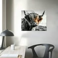 thumbnail image 4 of Orinice Highland Cow Wall Art Canvas Black and White Cow Picture Prints Framed Artwork for Bathroom Farmhouse Wall   16x12in, 4 of 6