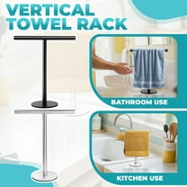 Silver Standing Towel Holder Freestanding Bathroom Towel Rack Countertop Towel Stand with Stable Base 12.2 Inches Height
