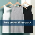 thumbnail image 4 of Camiseta sin mangas deportiva ajustada de algodón puro para hombre, camiseta de capa Base elástica ajustada de verano, ropa interior para hombre mayor, ropa para el hogar, 4 of 5