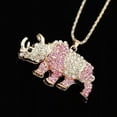 thumbnail image 3 of QQTDFG Fashion Womens Jewelry Crystal Rhinoceros Pendant Sweater Chain Animal Necklace-default, 3 of 4