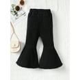 thumbnail image 3 of Kucnuzki 2T Toddler Girl Winter Pants Baby Girl Pants 3T Elastic Tassel Ripped Denim Flared Pants Black, 3 of 5