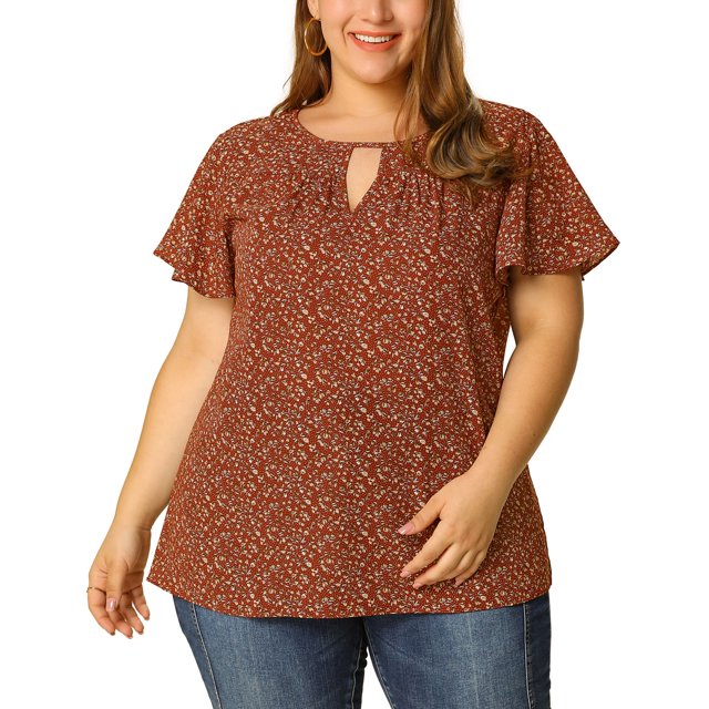 BluDe GaEstampado Floral ManAcampanaOjo De CerraduTalGrande PaMujer Borgo3XL