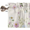 thumbnail image 5 of Flower Floral Kitchen Curtains Sets for Windows 24 Inch Length, Blue Pink Daisy Botanical Countryside Rod Pocket Window Treatments Tier Curtains and Valances Set for Bedroom/Bathroom, 5 of 6