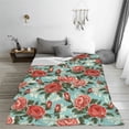 thumbnail image 5 of Bingfone Rose Flowers Print Flannel Fleece Blanket Throw Blanket for Bed,Sofa,Couch,Travel,Camping( ), 5 of 8