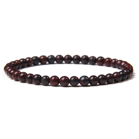 Natural 4mm Agate Stone Bead Bracelet: Womens Ethnic Geometric Crystal Bracelet, Energy Stone Jewelry