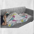 thumbnail image 6 of Abstract Soft Flannel Fleece Throw Blanket, Memphis Style Modern Geometric Forms with Lines Colorful Triangles Graphic, Cozy Plush for Indoor and Outdoor Use, 50" x 70", Multicolor, by Ambesonne, 6 of 6