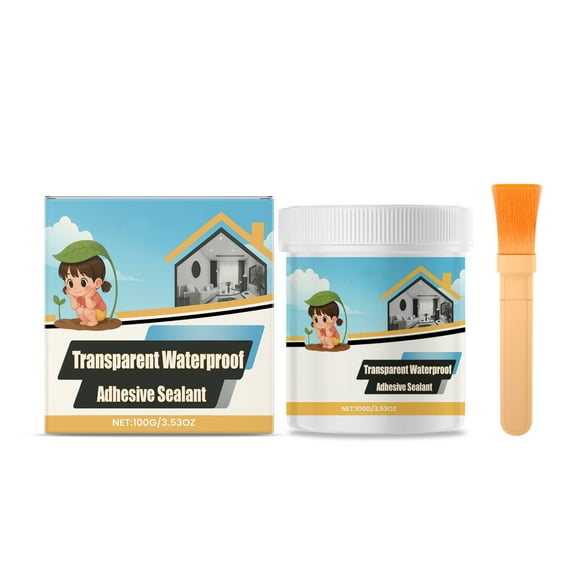 Sellador líquido impermeable, agente impermeabilizante invisible, adhesivo transparente para reparar fugas, revestimiento impermeable para interiores y exteriores (10.6 oz)