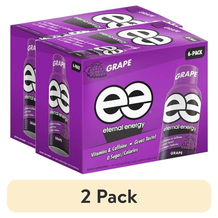 (2 pack) Eternal Energy Premium Energy Shot, Grape, 1.93 fl oz, 6 count
