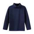 thumbnail image 2 of PINQI Kids Fall Winter Blouse Baby Girls Boys High Neck Candy Color Children's Long Sleeve Base T Shirt for 2 To 7 Years Fall Spring Clothes(b-Navy,7-8 Years), 2 of 4
