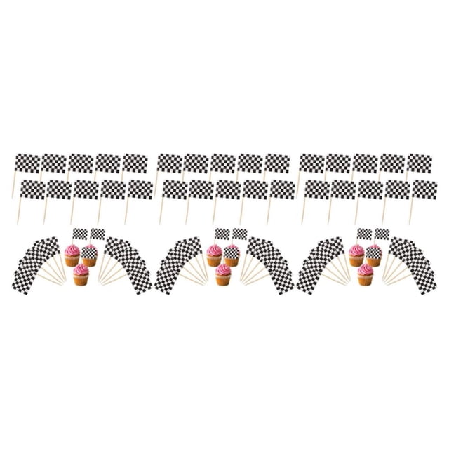 braveheart 50pcs/set Racing Flag Decor Applicable Occasions For Racing Events Safety Unique Toothpick Flags 3Set