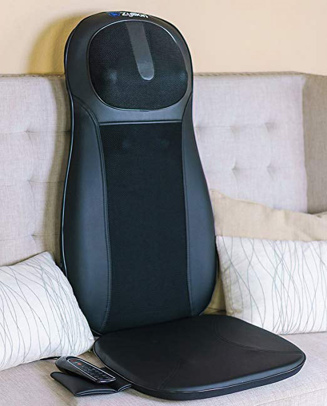 Zyllion Shiatsu Neck & Back Seat Cushion Massager with Soothing
