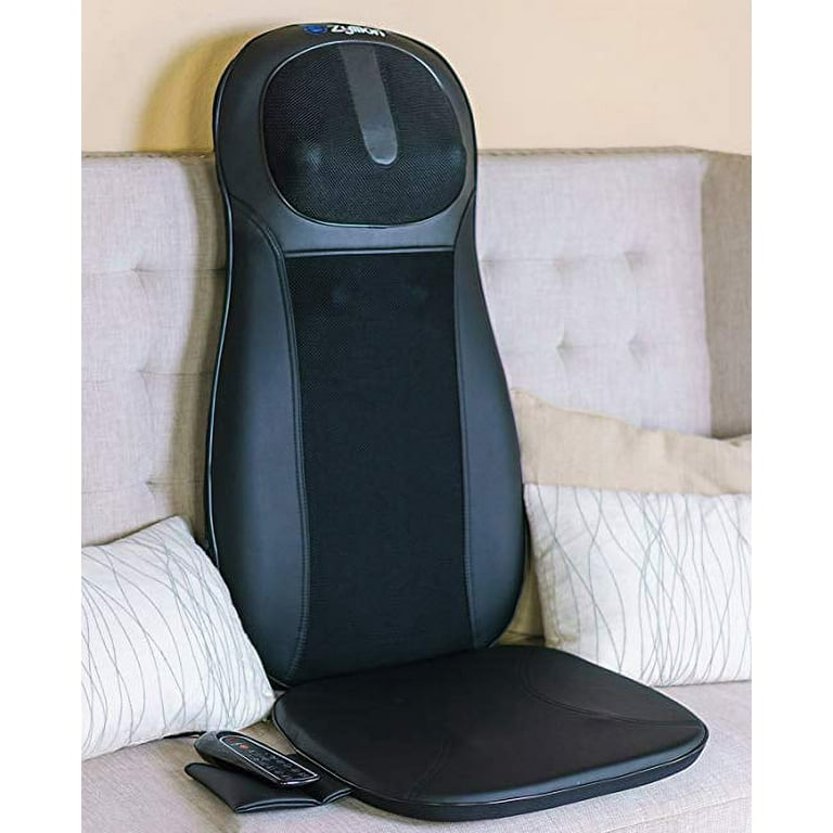 Zyllion Back and Neck Massager with Heat - 3D Deep Tissue Shiatsu Massage  Pillow for Chair, Car