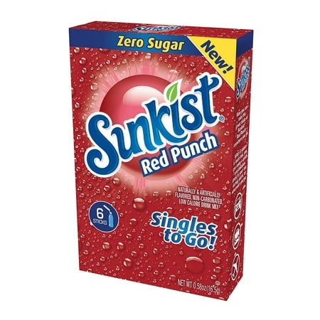 UPC 072392324071 product image for Sunkist Soda Red Punch 6 Singles To Go Drink Mix  0.53 OZ  Pack of 1 | upcitemdb.com