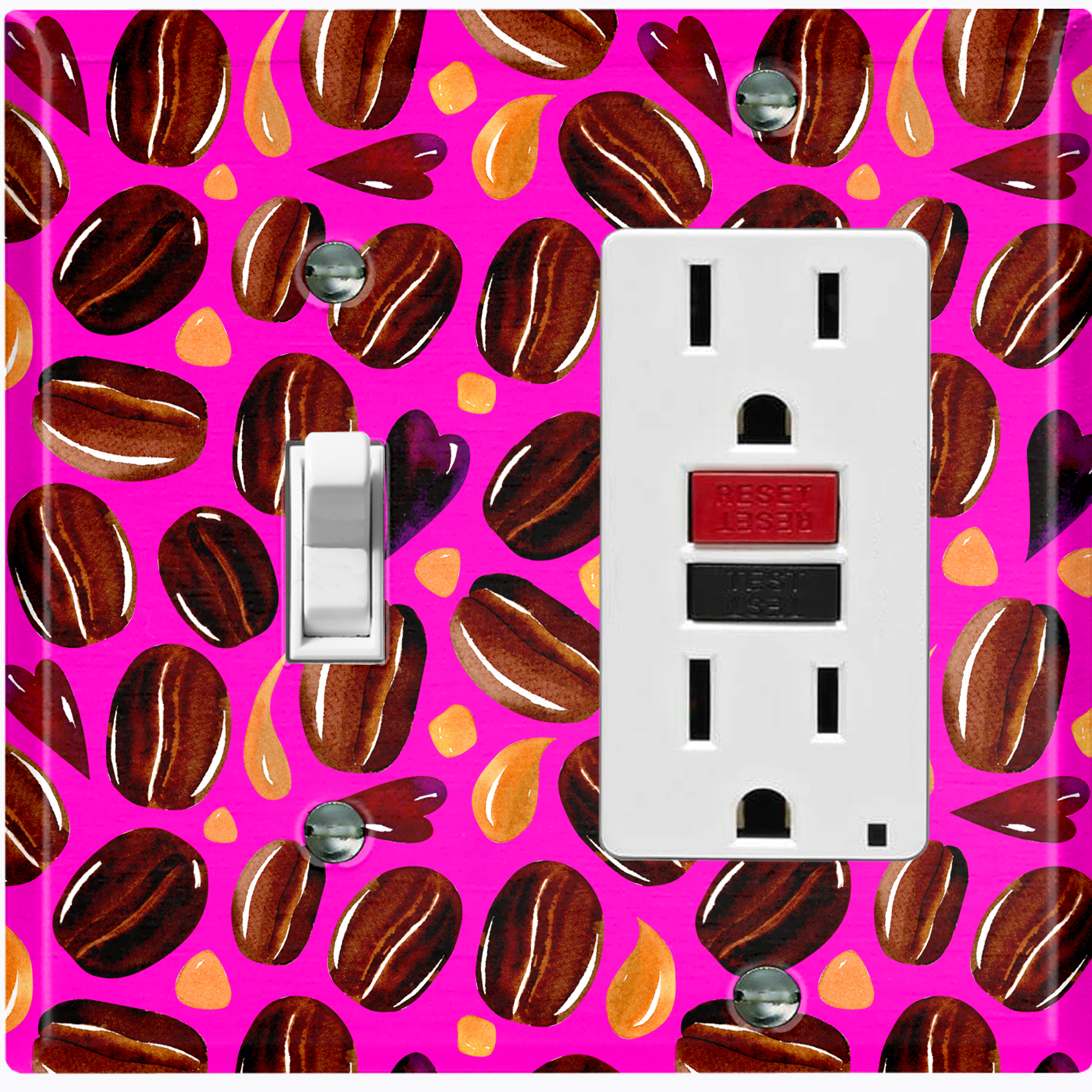 Ffe Outlets Metal Light Switch Wall Plate Outlet Cover (Coffee Mocha Espresso Bean ...
